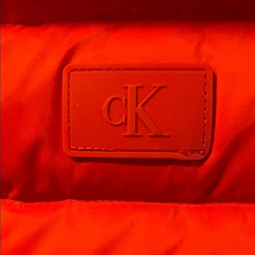Calvin Klein Jeans Bold Orange Vest Size L EUC Outdoor Hiking Camping - Picture 4 of 11